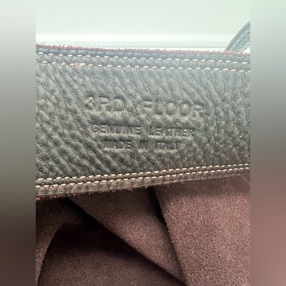 3RD FLOOR Made in Italy Dark Brown Reddish Leather Embellished Oversized XL Tote - Picture 17 of 17